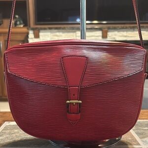 Louis Vuitton Red Epi Jeune Fille crossbody bag.